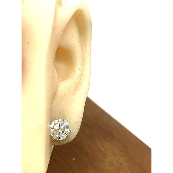 Diamond Earrings 14k White Gold 4.94ctw IGI Certified Lab Grown Stud Push Backs - Picture 5 of 12